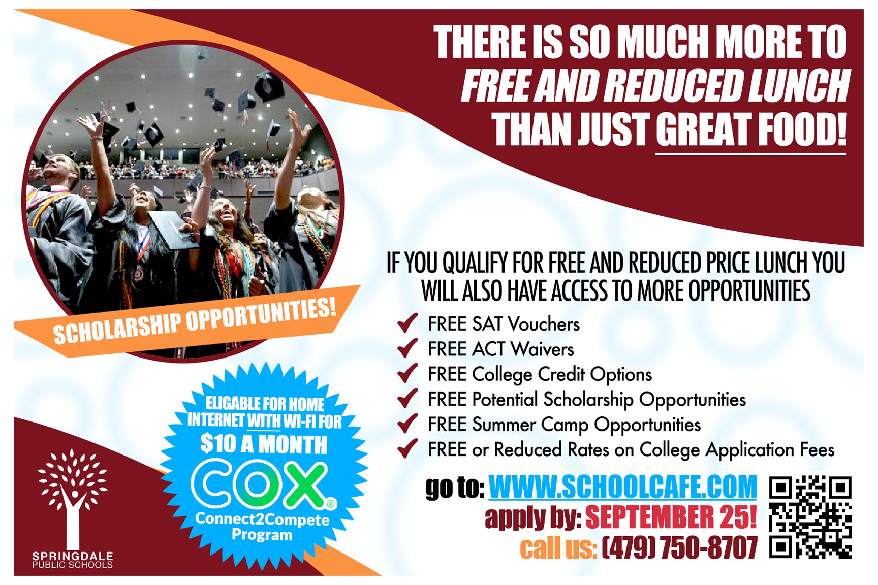 An Info Card promoting the Free/Reduced Lunch Program