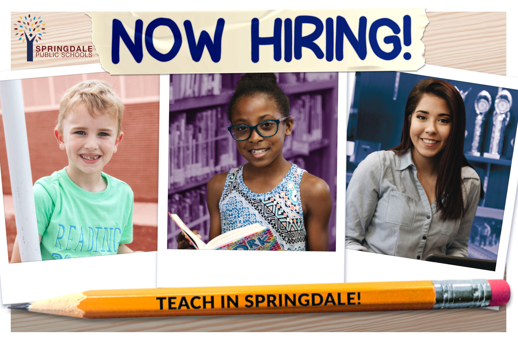 A series of Info Cards to recruit teachers for Springdale Schools