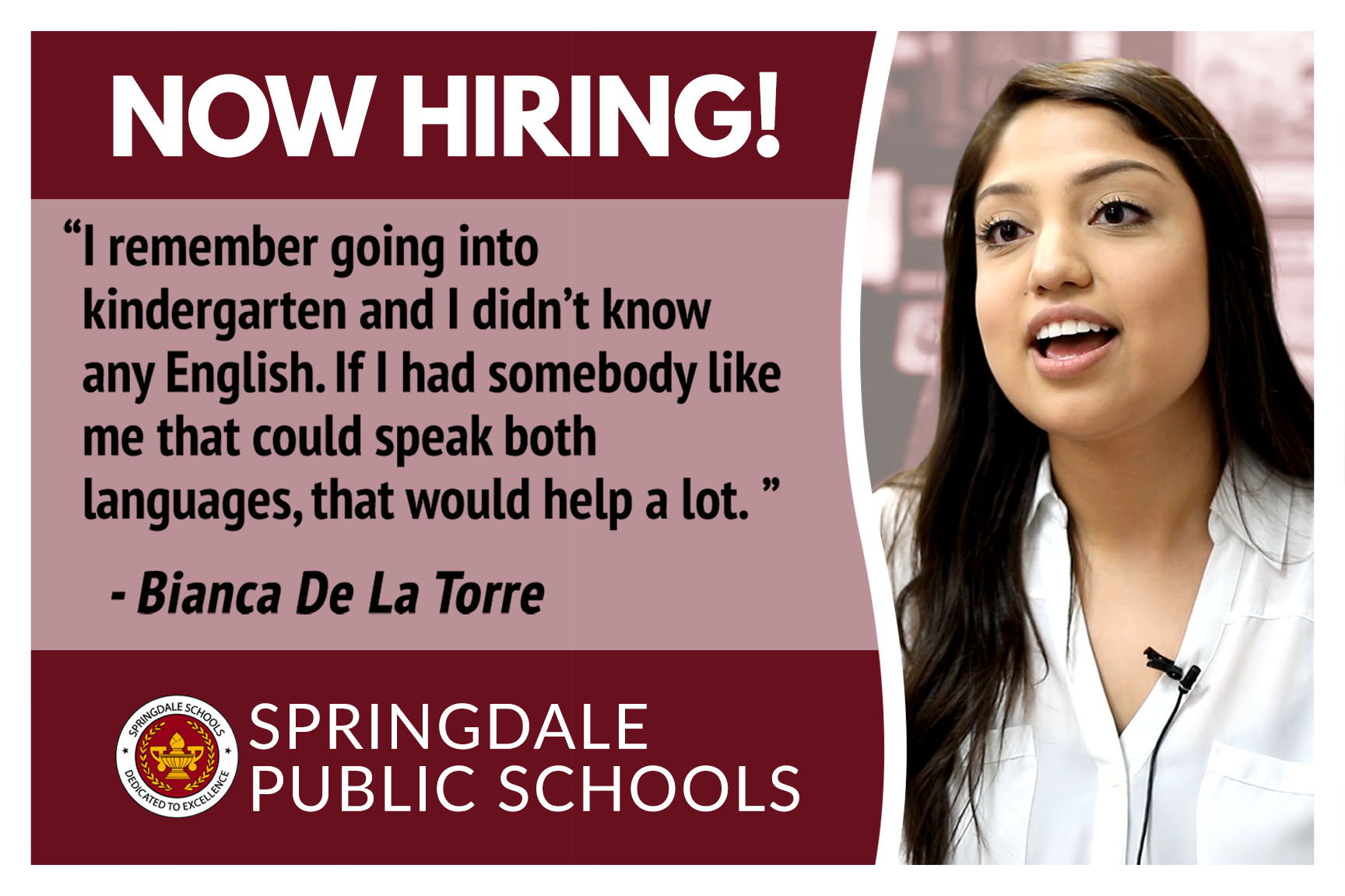 A series of Info Cards to recruit teachers for Springdale Schools