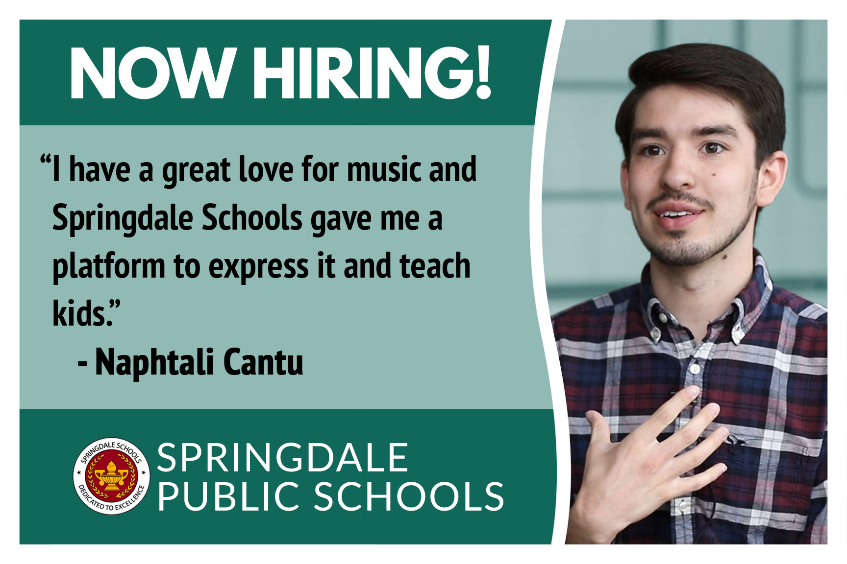 A series of Info Cards to recruit teachers for Springdale Schools