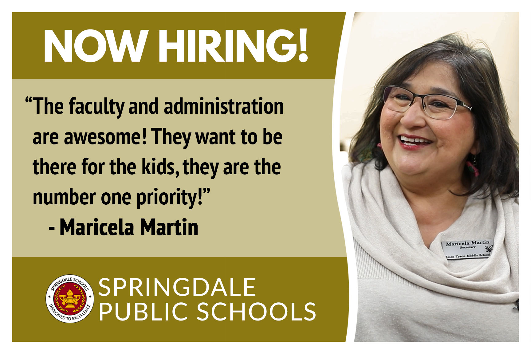 A series of Info Cards to recruit teachers for Springdale Schools